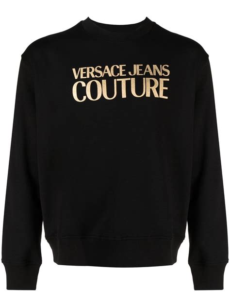 versace jeans crew neck logo sweatshirt white|versace jeans couture hoodie.